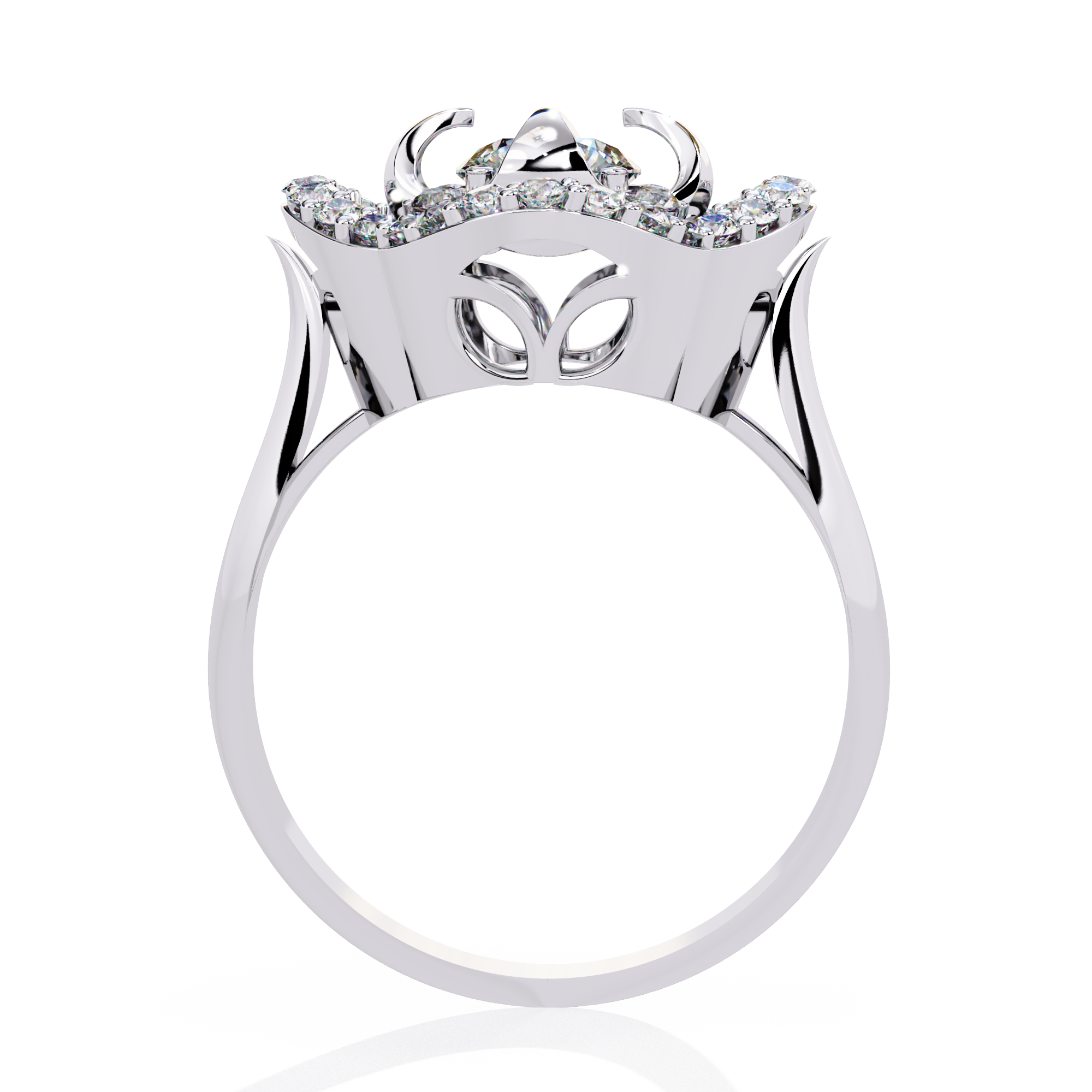 Solitairekart 0.81ct Floral Halo Diamond Ring-HI Color, VS-SI Clarity